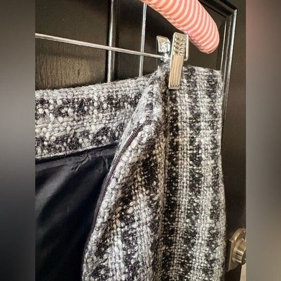Spiegel Silver Metallic Black Houndstooth Pencil Skirt Size 12 - Picture 15 of 16